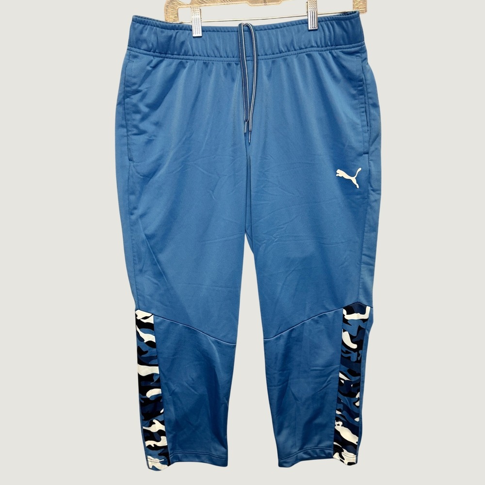 2306 | Puma Camo Side Stripe Jogger Track Pants Blue Mens L Activewear